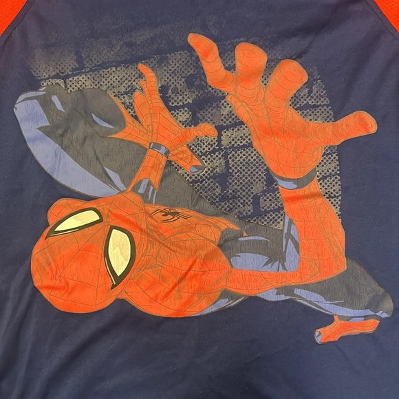Marvel Boys Spiderman Graphic Front Short Textured Sleeve T-Shirt Size 8 - Picture 2 of 5